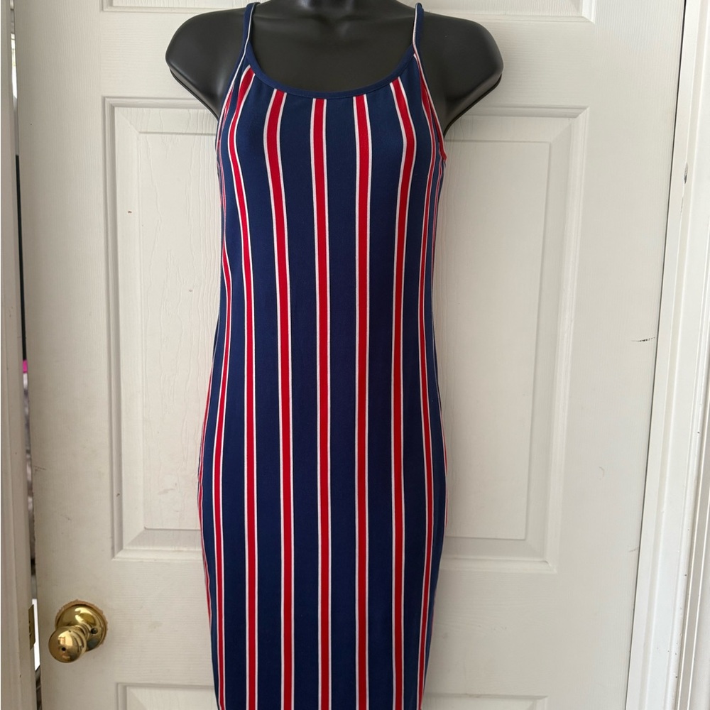 Love Blue and Red Spaghetti Strap Slip Dress